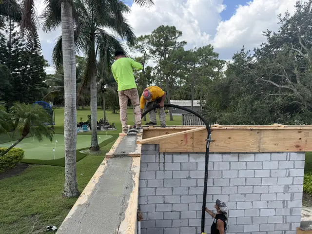 Concrete tie beam pour — Palm Beach Gardens, FL